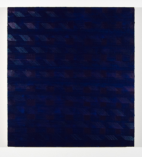 Untitled (diagonal blue grid), 2007